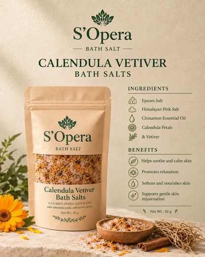 Calendula vetivar bath salt