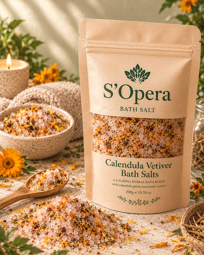 Calendula vetivar bath salt