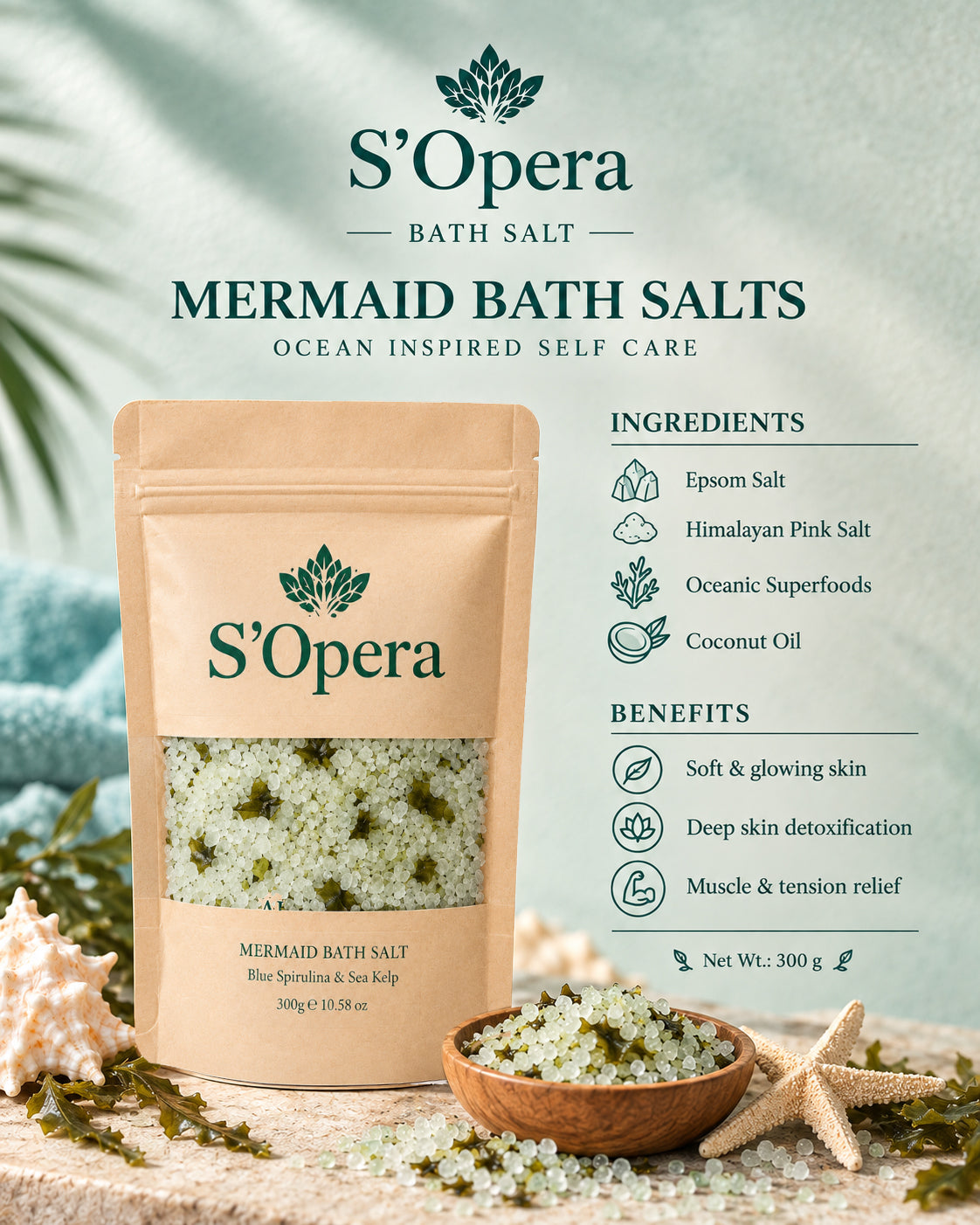 Mermaid bath salt