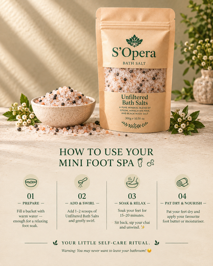 Unfiltered bath salt